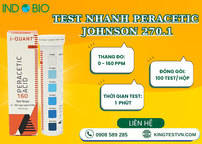 Thông số que test paa (peracetic) Johnson 270.1